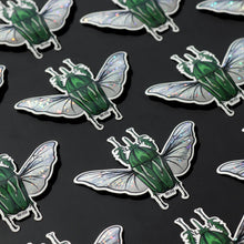 Load image into Gallery viewer, Green glitter Beetle sticker
