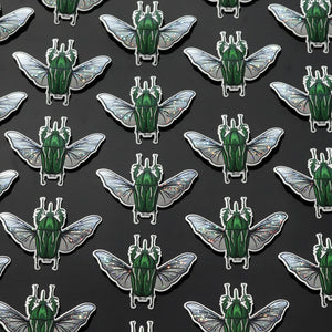 Green glitter Beetle sticker